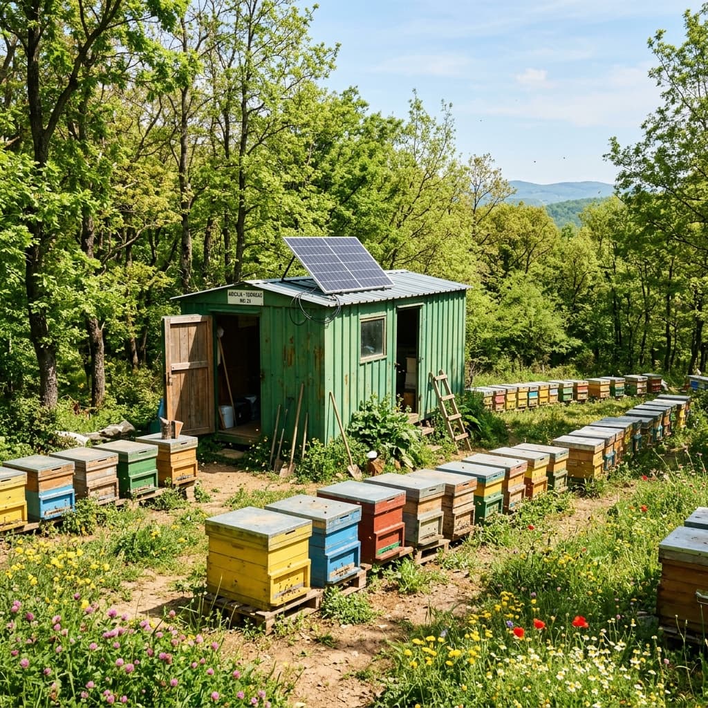 Hayrabolu ormanlarında arıcılık konteynırı için güneş enerjisi
