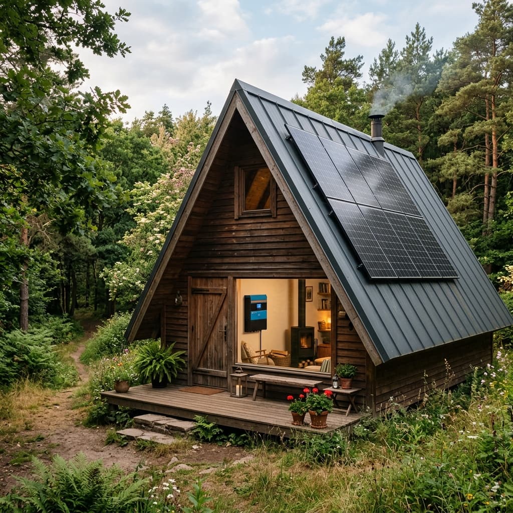 Bağ evi ve orman kulübeleri için off-grid güneş enerjisi